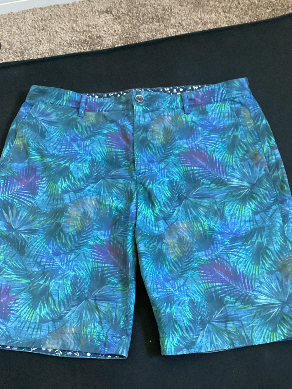 Robert Graham Blue and Green Tropical Print Shorts